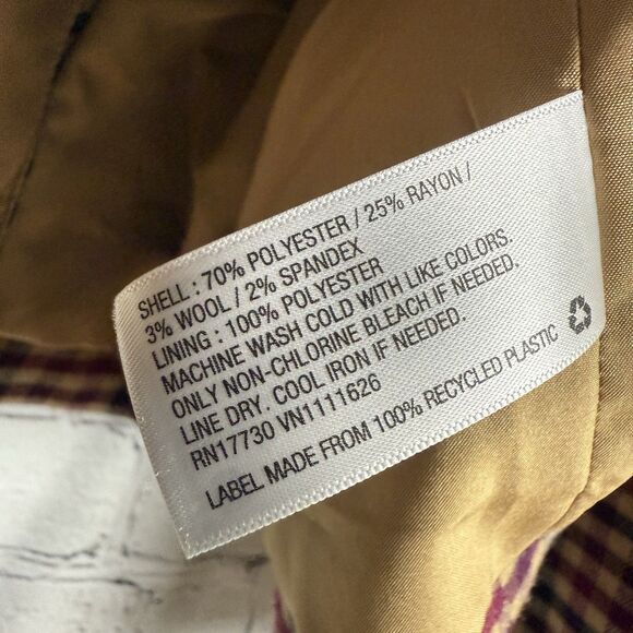 Merona Y2K Blazer Jacket Gingham Checked Multi Plaid Academia Preppy 16 - Picture 10 of 11